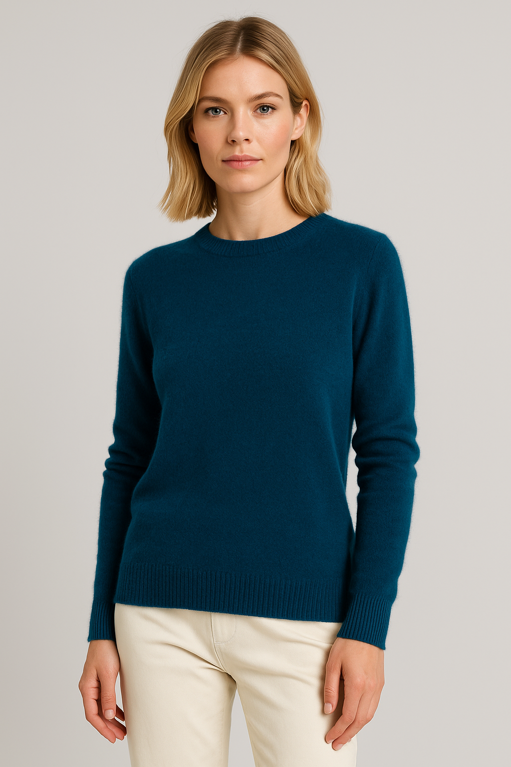 Women’s Classic Crew Neck Sweater – Soft Long Sleeve Knit