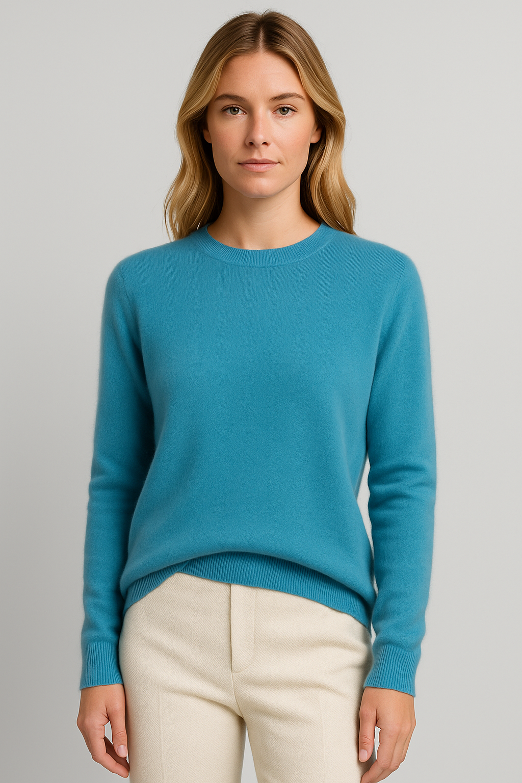 Women’s Classic Crew Neck Sweater – Soft Long Sleeve Knit