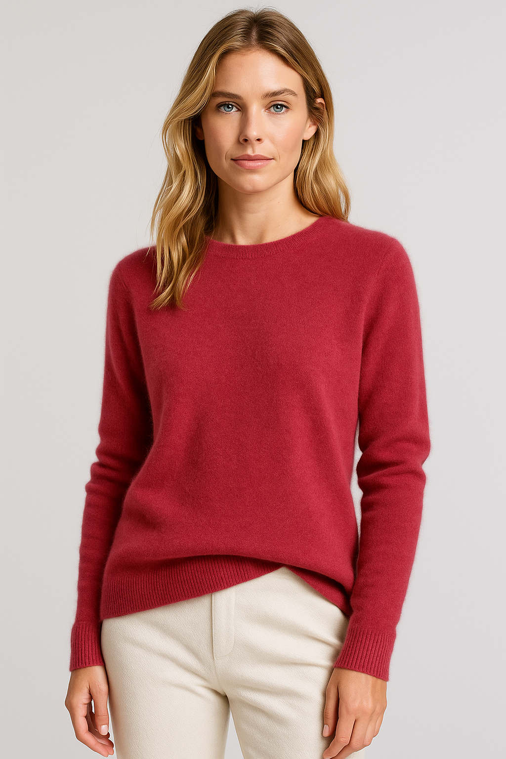 Women’s Classic Crew Neck Sweater – Soft Long Sleeve Knit